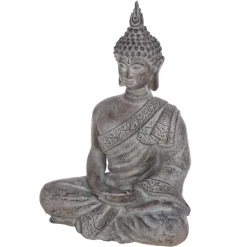 Buddha Figur sitzend grau ARAHANT H 68 cm