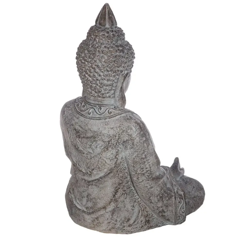 Buddha Figur sitzend mit Kerzenhalter grau DIPAMKARA H 67 cm