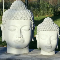Buddha Kopf Zementoptik matt