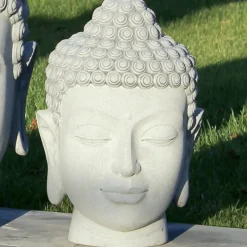 Buddha Kopf Zementoptik matt