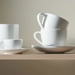 Cappuccino Tasse | Espressotasse mit Untertasse weiß ASA à table