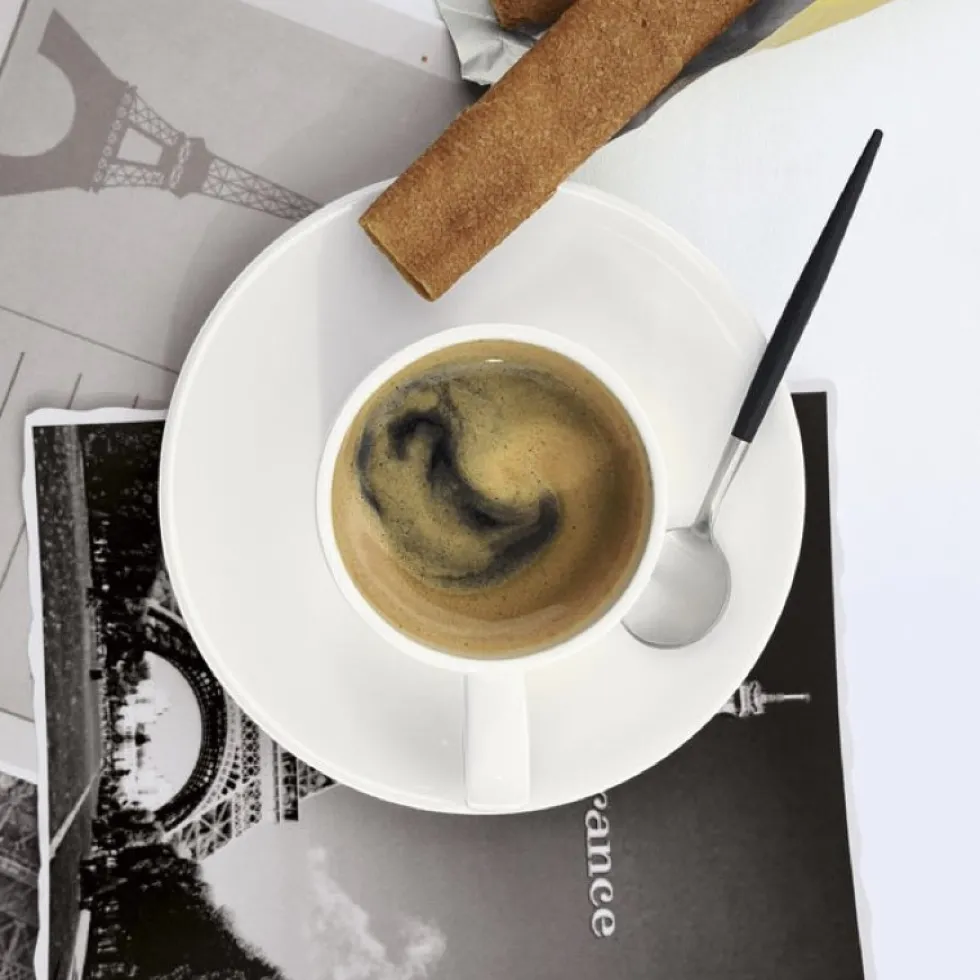Cappuccino Tasse | Espressotasse mit Untertasse weiß ASA à table