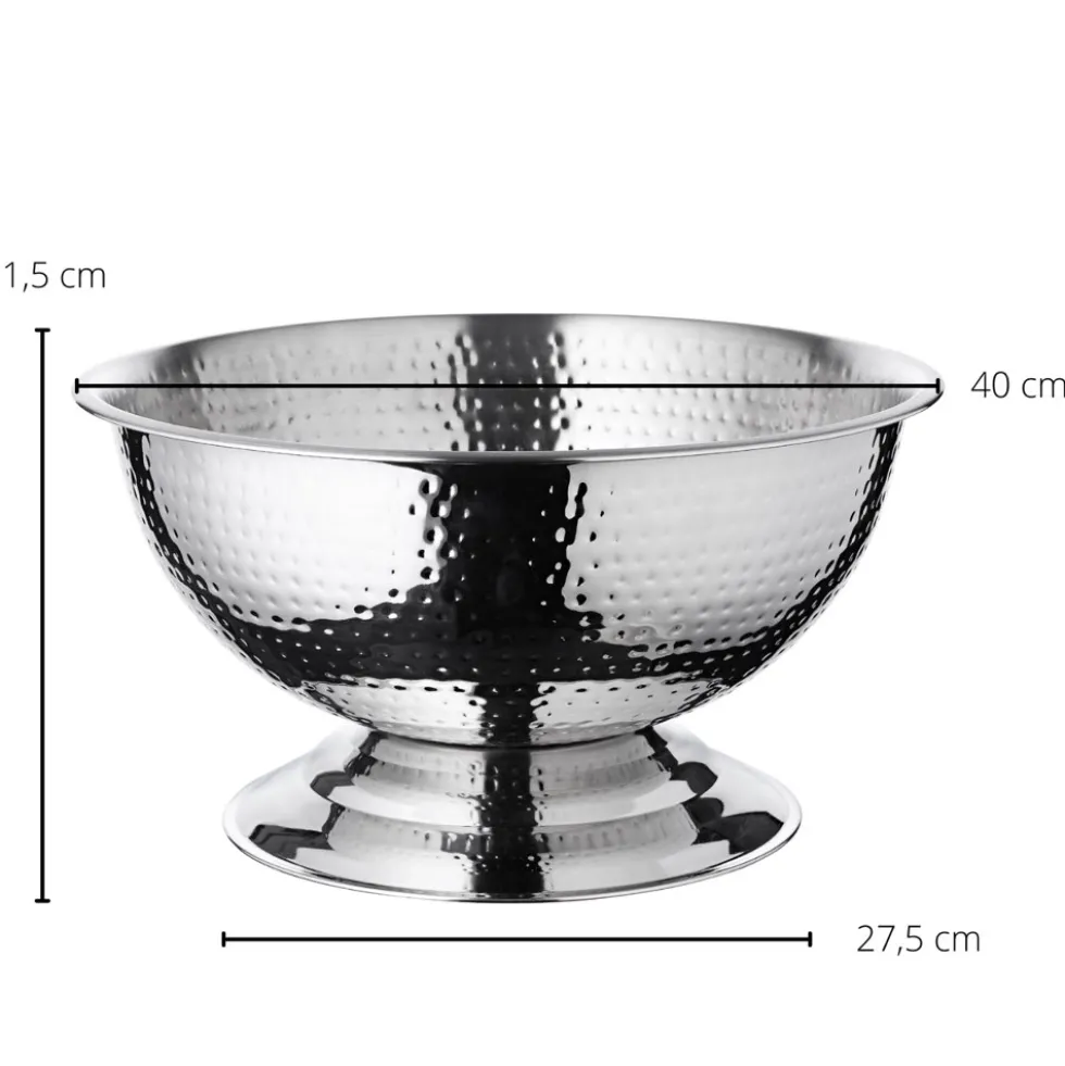 Champagnerkühler Edelstahl CARA Edzard Höhe 21 cm gehämmert