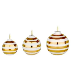 Christbaumkugeln Weihnachtskugel 3er Set Omaggio gold Kähler