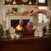 Christbaumschmuck Glaszapfen mit Pailetten pink Werner Voß Höhe 14 cm