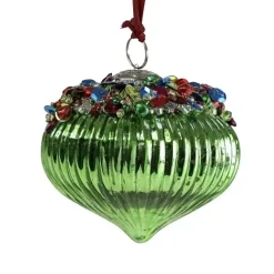 Christbaumschmuck Glaszwiebel Werner Voß grün Durchmesser 10 cm