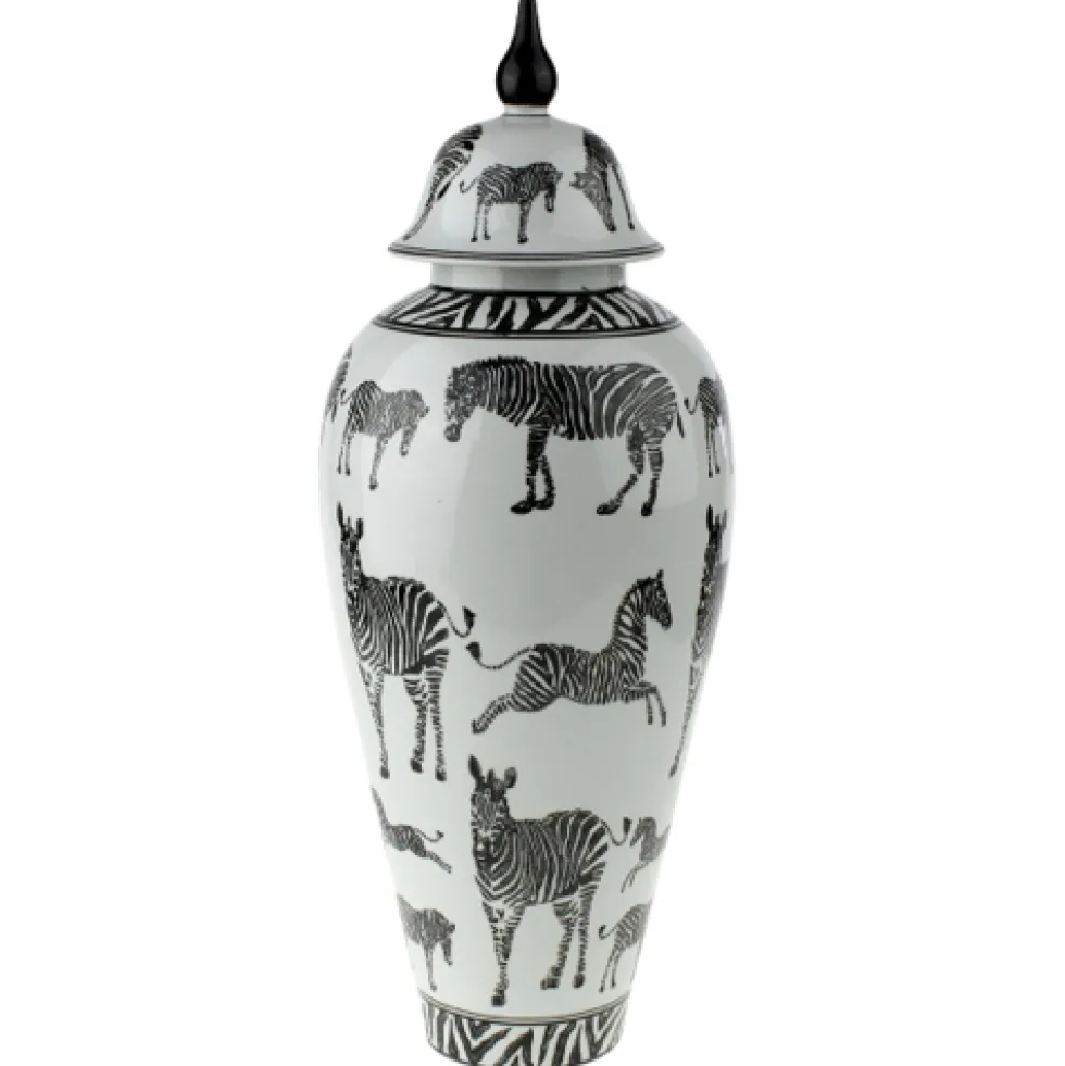 Deckelvase Zebra Werner Voß Höhe 34 cm