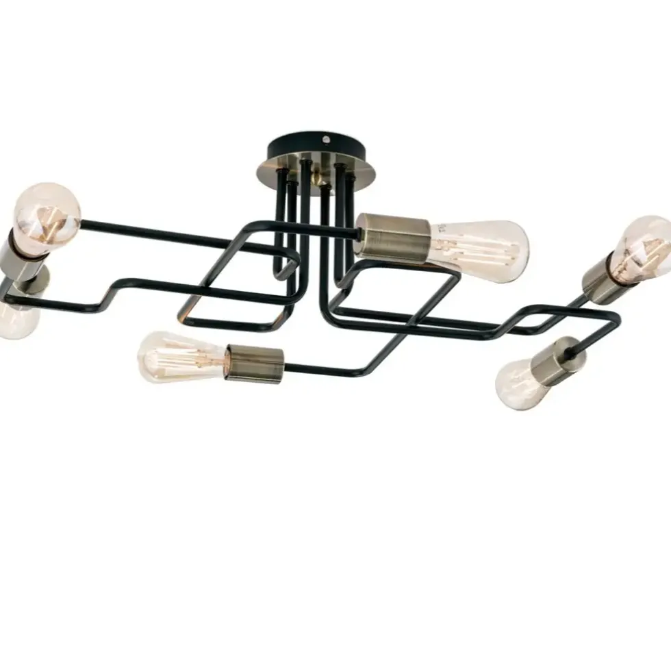 Deckenleuchte industrial JOLE 6-flammig L 58 cm