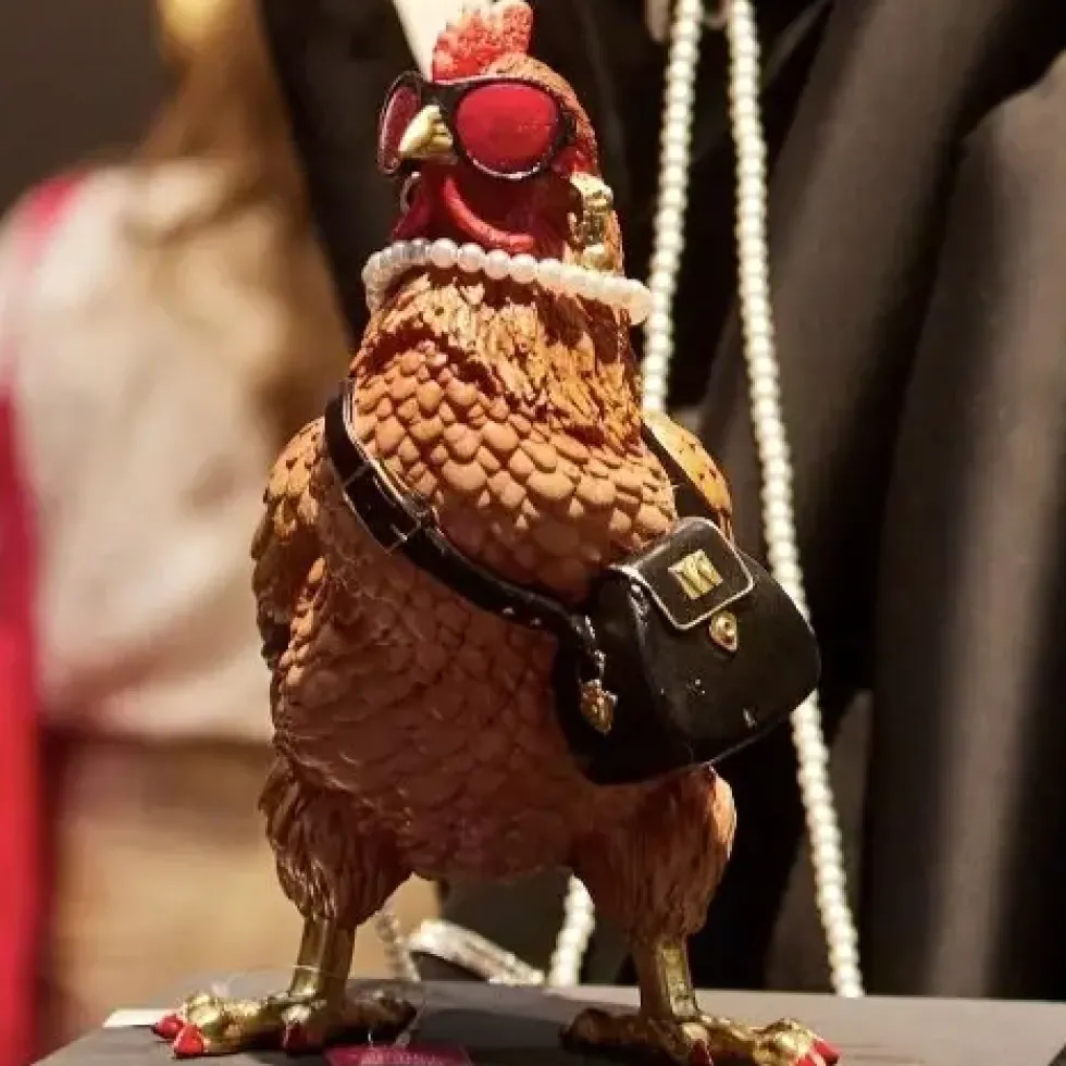 Deko Figur Crazy Chicken Werner Voß Höhe 29 cm