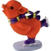 Deko Figur Eisläufer Piggy orange Höhe 18 cm