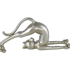 Deko Figuren Katzen Trio Cat-Aerobic silber Antikfinish
