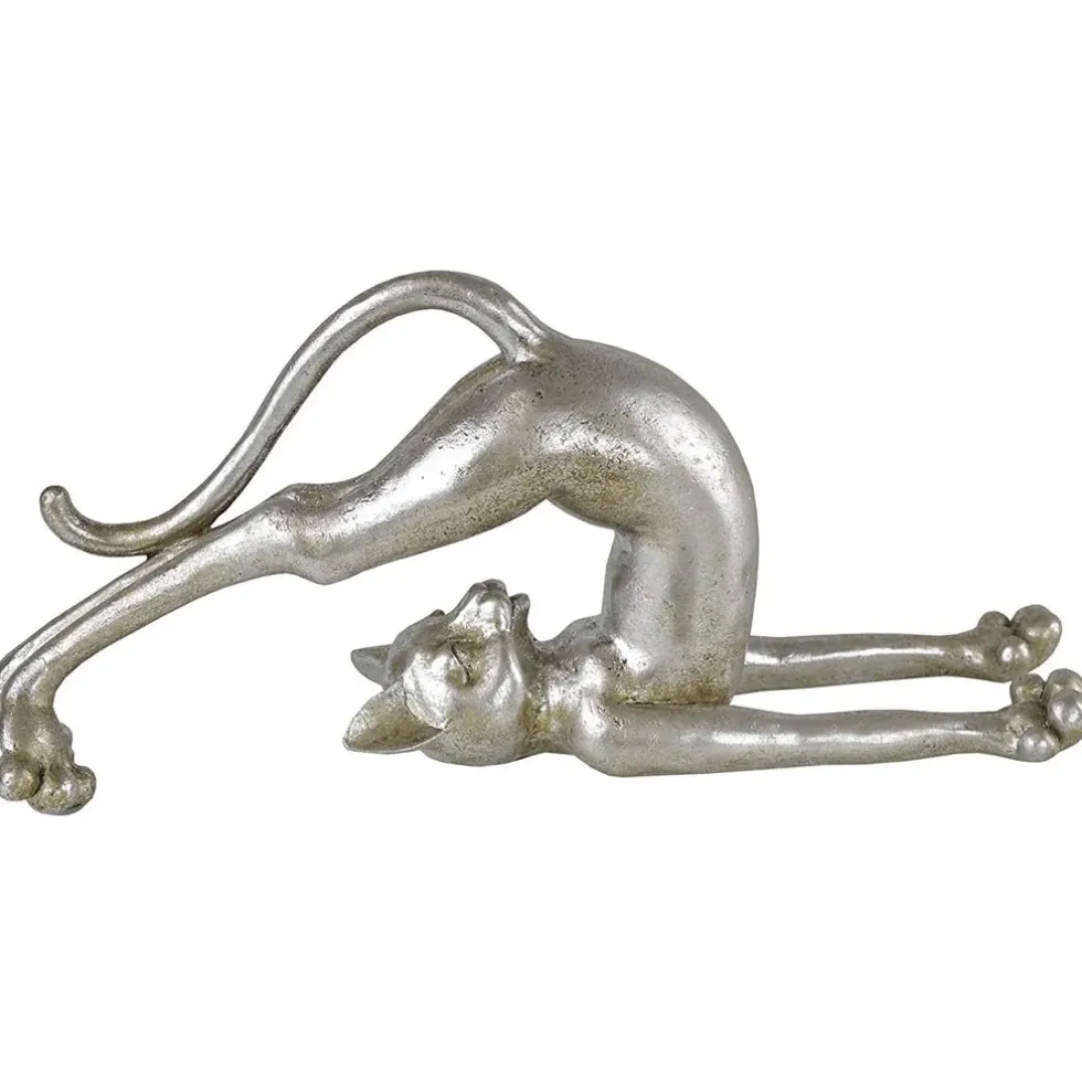 Deko Figuren Katzen Trio Cat-Aerobic silber Antikfinish