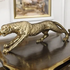 Deko Figur Gepard gold L 80 cm