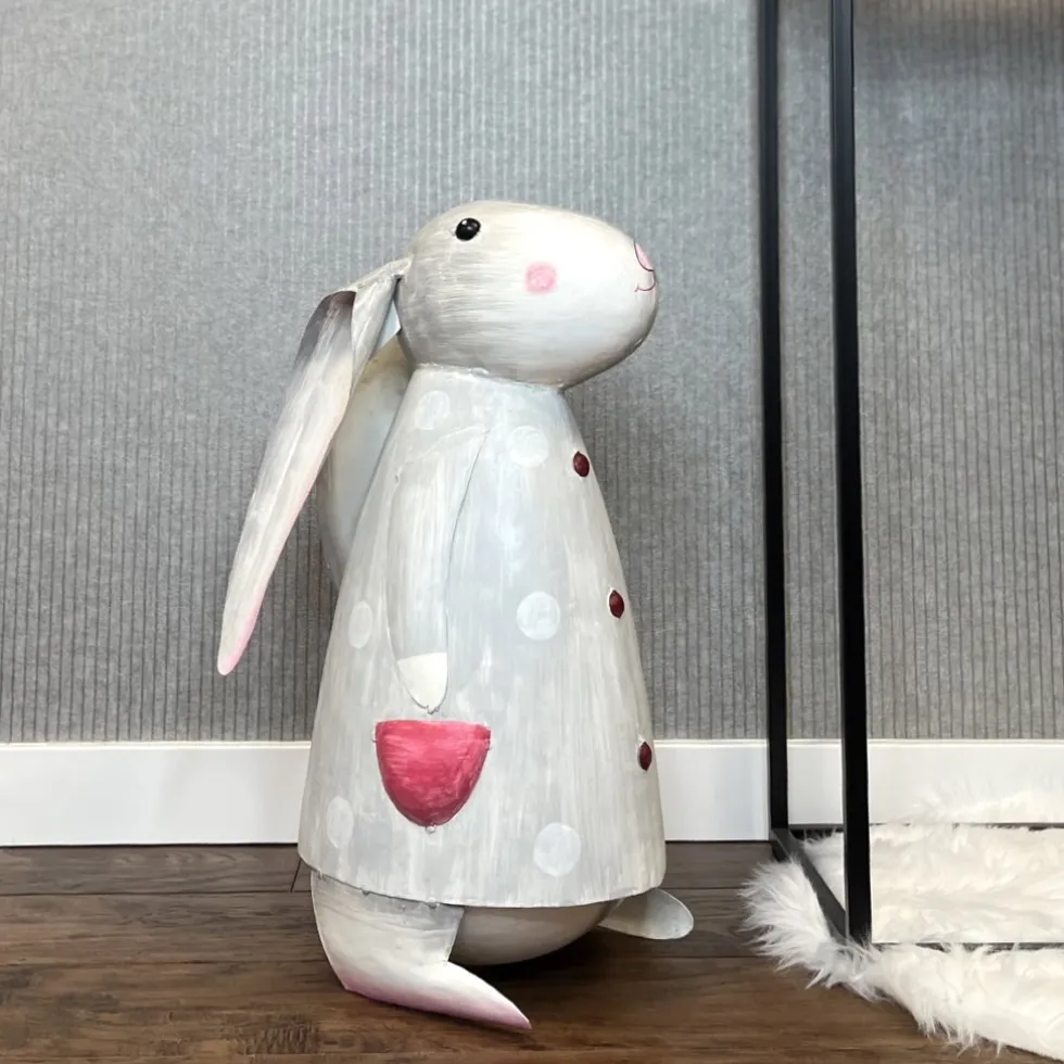 Dekofigur Hase Betty grau Pape Kunstgewerbe Höhe 53 cm