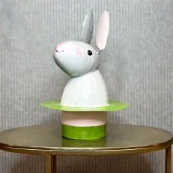 Deko Figur Hase im Hut Lucky Pape Kunstgewerbe Höhe 32 cm