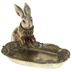 Deko Figur Hase mit Schale Kartenhalter Werner Voß