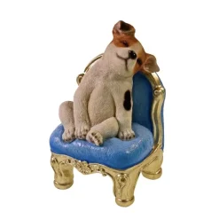 Deko Figur Hund auf Sessel Werner Voß Höhe 20 cm