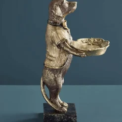 Deko Figur Hund mit Fliege Kartenhalter Werner Voß Höhe 28 cm