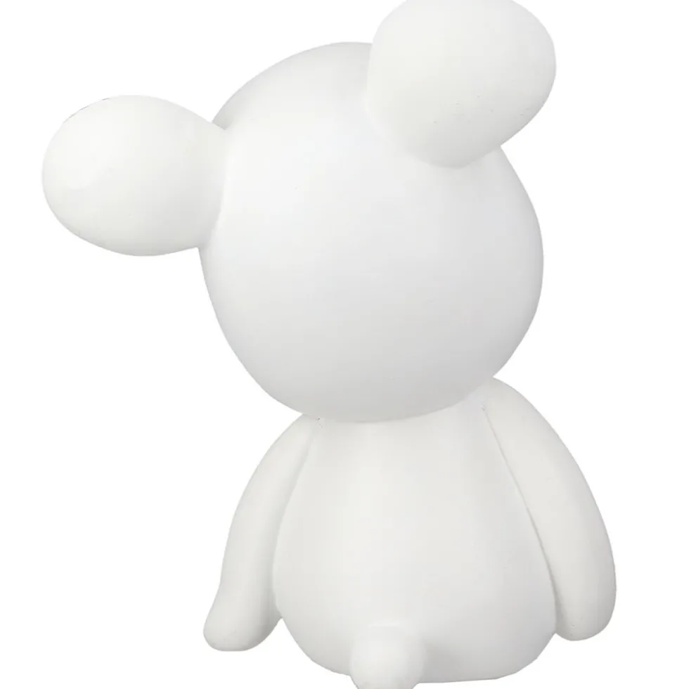 Deko Figur Kantenhocker Bär Bruno weiß gold Höhe 22 cm