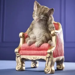 Deko Figur Katze auf Sessel Werner Voß Höhe 20 cm
