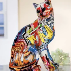 Dekofigur Katze Street Art Casablanca Höhe 29 cm