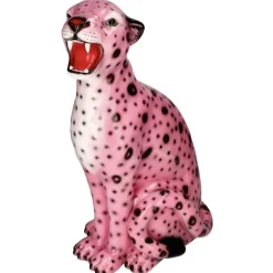 Deko Figur Leopard pink Höhe 51 cm
