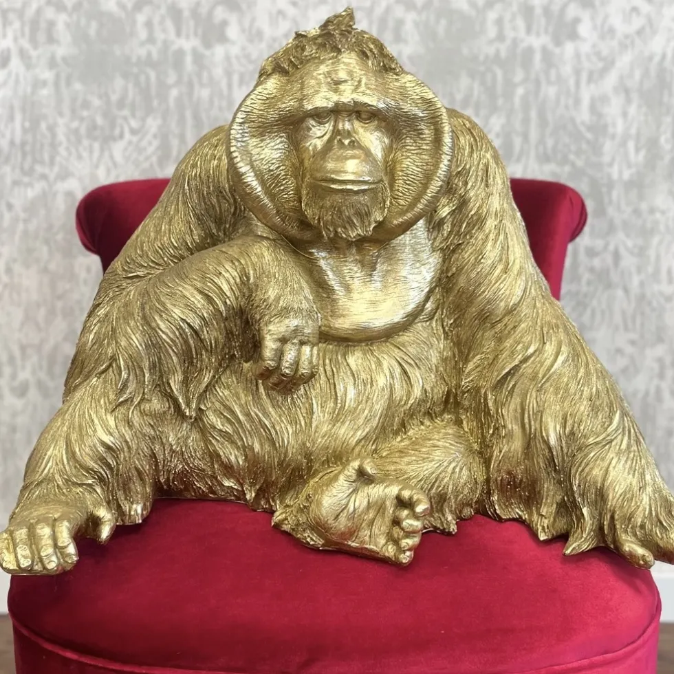 Dekofigur Orang-Utan gold Bill Werner Voß Höhe 53 cm