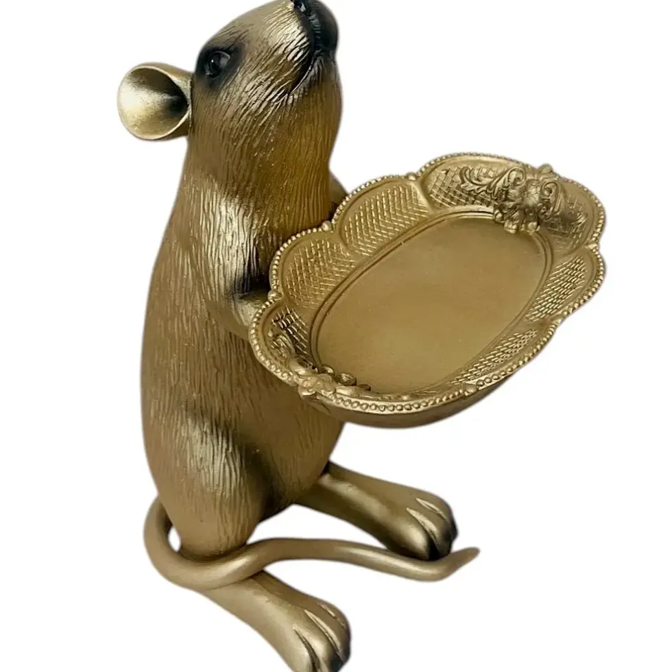 Deko Figur Ratte Rudi mit Schale Werner Voß Höhe 23 cm