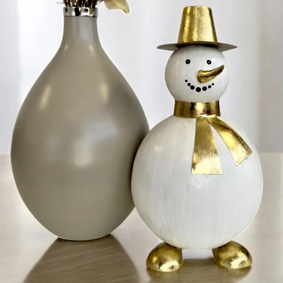 Deko Figur Schneemann Rolf Pape Kunstgewerbe Höhe 41 cm