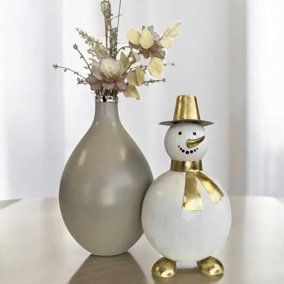 Deko Figur Schneemann Rolf Pape Kunstgewerbe Höhe 41 cm