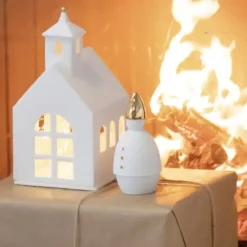 Dekofigur weiß Wintermärchen Nikolaus Räder Design Höhe 13 cm
