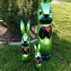 Deko Hase Skippie grün metallic Pape Kunstgewerbe