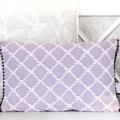 Dekokissen DORCHESTER Charlburry mit Glasperlenborte 30×50 cm