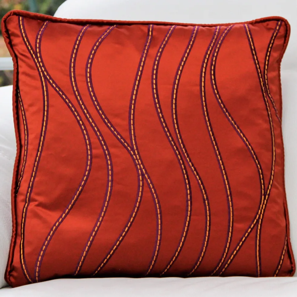 Dekokissen ORCHESTRA CRESCENDO mit Keder orange 50×50 cm