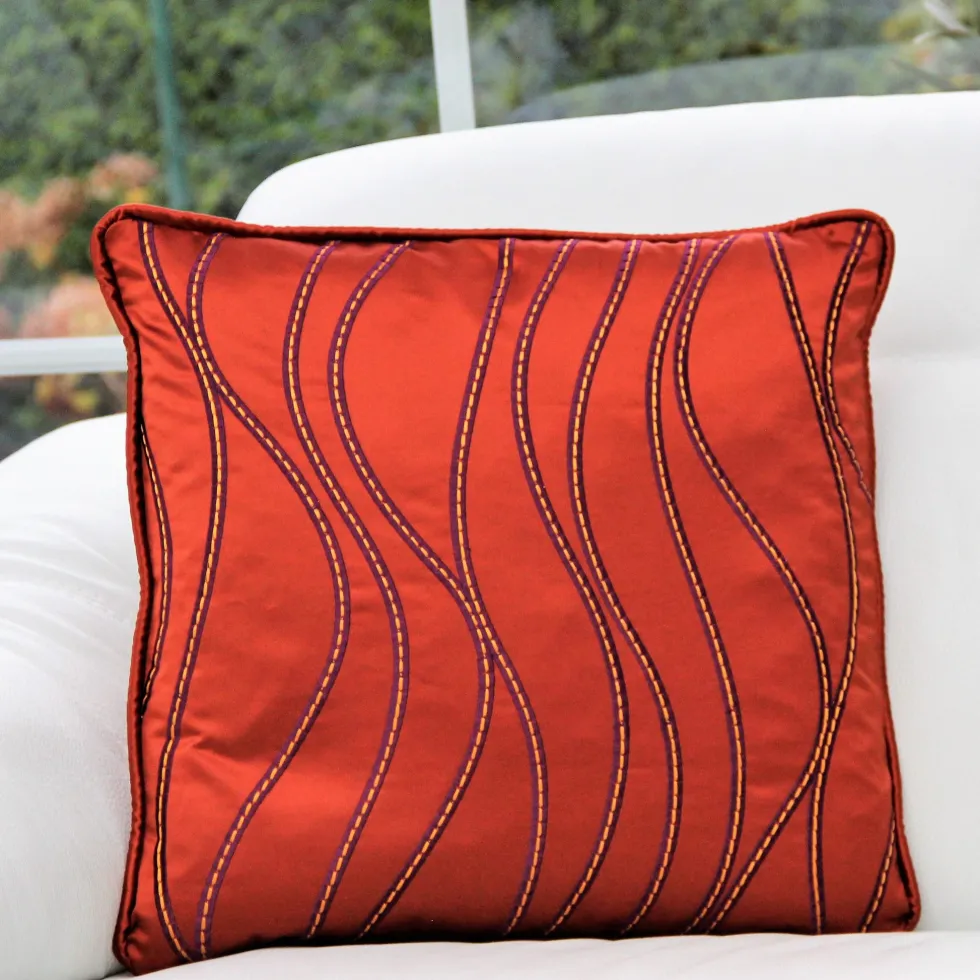 Dekokissen ORCHESTRA CRESCENDO mit Keder orange 50×50 cm