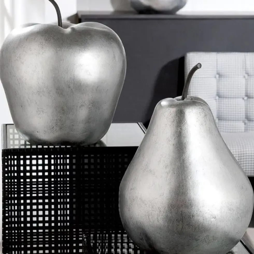 Deko Objekt Birne silber Casablanca Höhe 41 cm