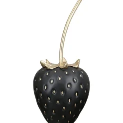 Deko-Objekt Erdbeere schwarz gold Frutilla Casablanca 15 x 35 cm
