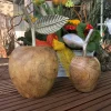 Deko-Objekt Holzapfel mit Aluminiumblatt