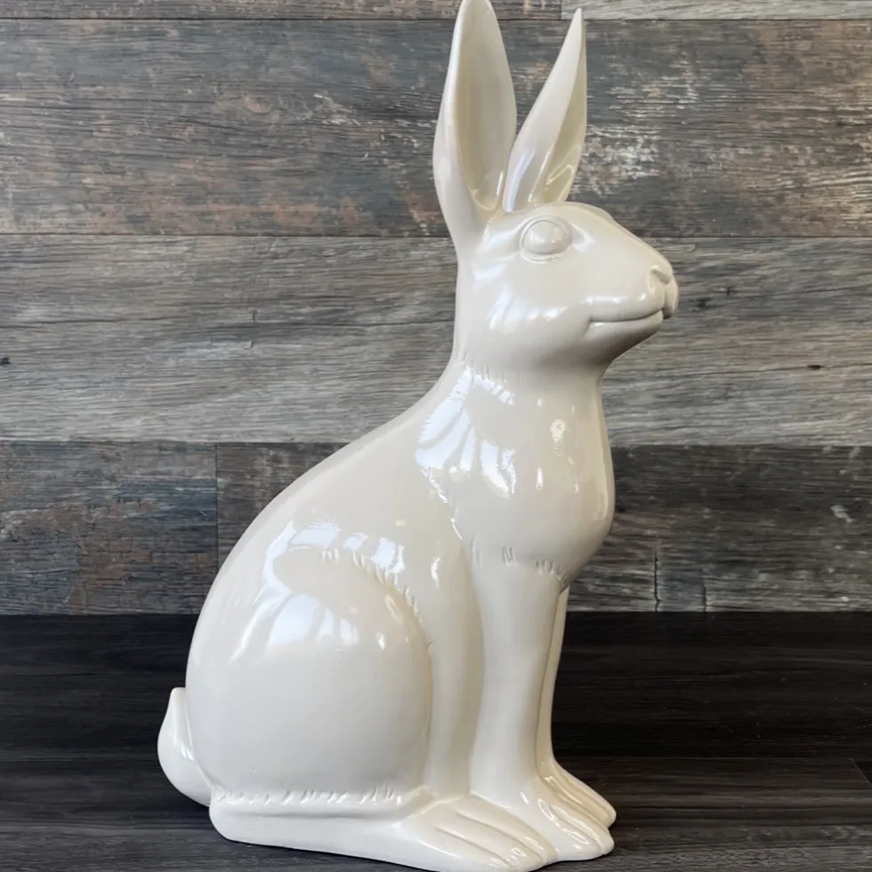 Deko Osterhase beige groß Frau Schmidt GiftCompany Höhe 43 cm