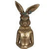 Deko Osterhase Hasenbüste gold mit Blumen Clayre & Eef Höhe 49 cm