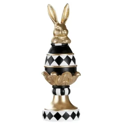 Deko Osterhase im Osterei kariert H 34 cm