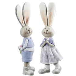 Deko Osterhasen 2er Set Else und Edgar H 28 cm