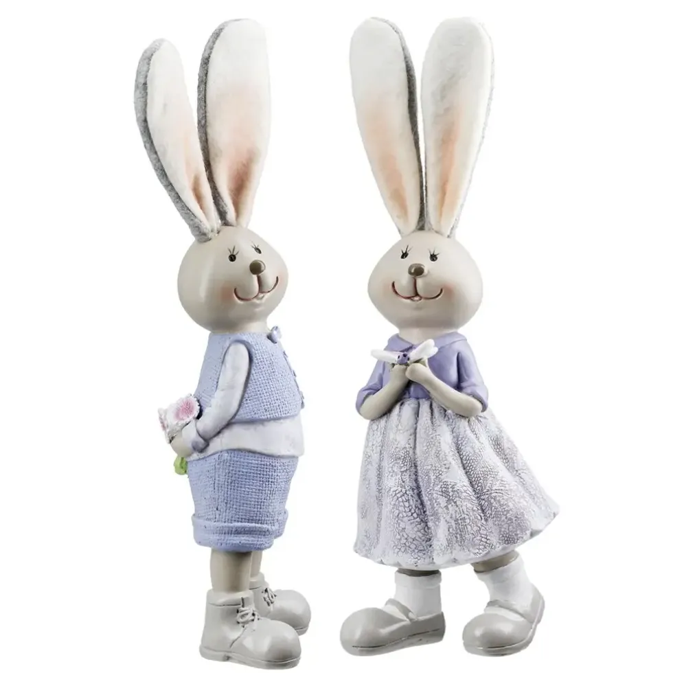 Deko Osterhasen 2er Set Else und Edgar H 28 cm