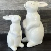 Deko Osterhase weiß Keramik Clio und Lio