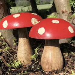 Deko Pilze Fliegenpilz Duo aus Holz