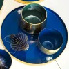 Dekoschale LAYER GiftCompany midnight blue/gold Höhe 8 cm