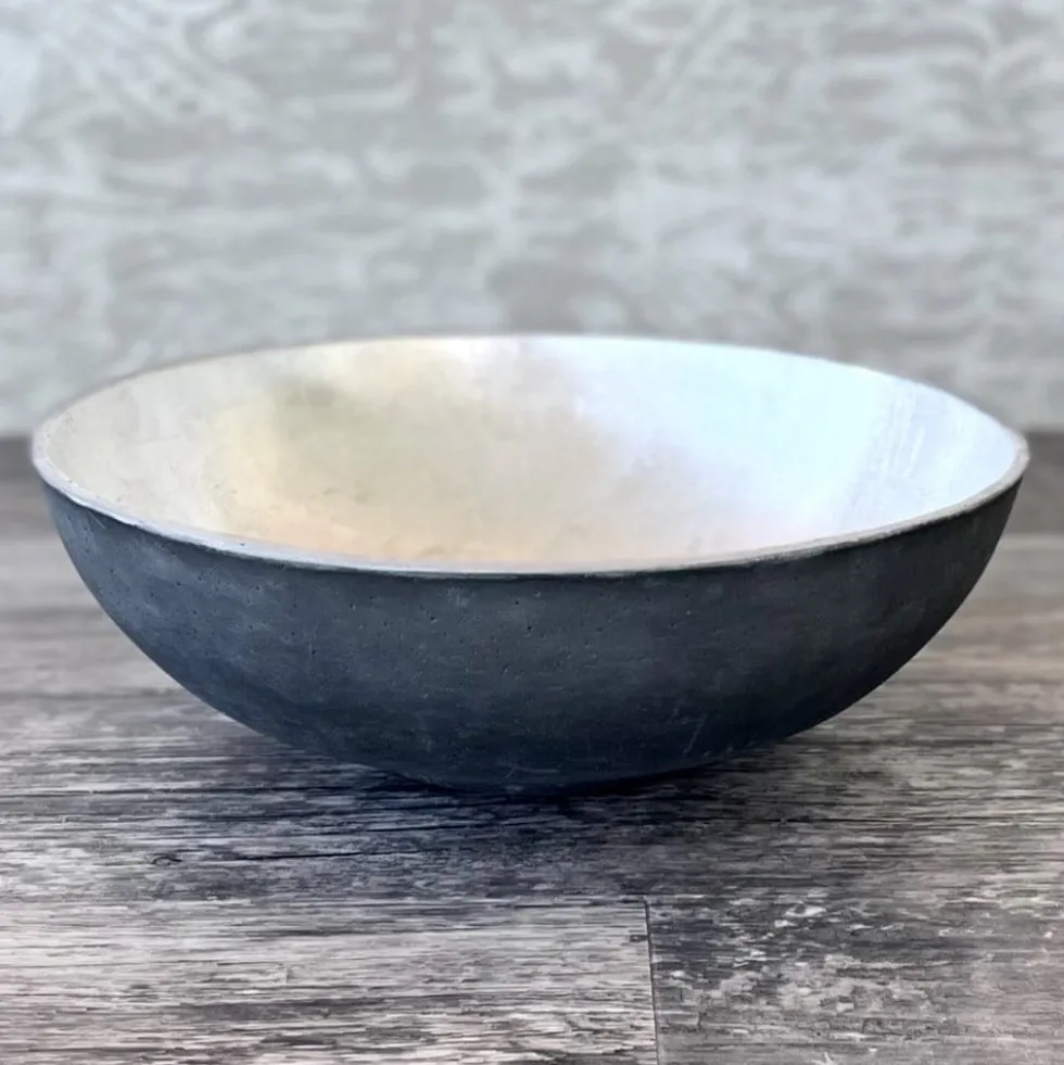 Dekoschale rund anthrazit silber D 32 cm