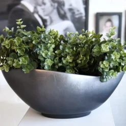 Dekoschale silber anthrazit Seidenmatt Christin B 39 cm