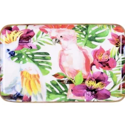 Deko Tablett SAIGON BIRDS mit Goldrand GiftCompany 43×27 cm