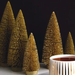 Deko Tannenbaum auf Holzscheibe ASA gold